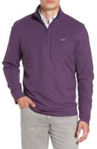 Men's Vineyard Vines Reverse Oxford Quarter Zip Pullover, Size - Purple