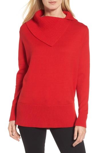 Women's Chaus Cowl Neck Sweater - Red