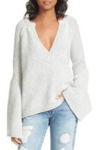Women's Free People Lovely Lines Bell Sleeve Sweater, Size - Ivory