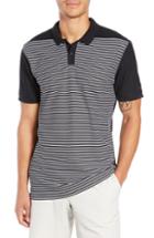 Men's Nike Dry Stripe Pique Polo, Size - Black