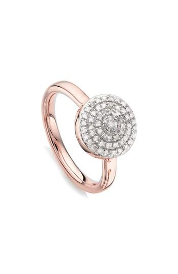 Women's Monica Vinader Fiji Large Diamond Button Stack Ring