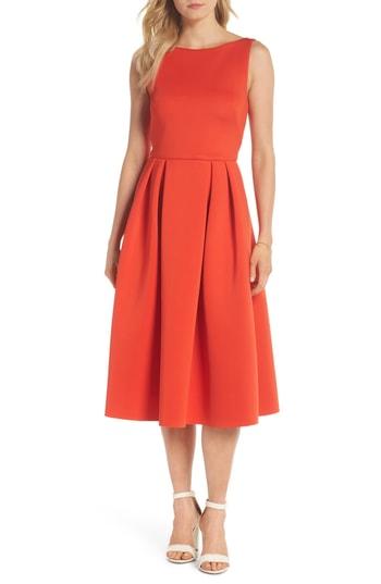Women's 1901 Fit & Flare Scuba Dress - Red