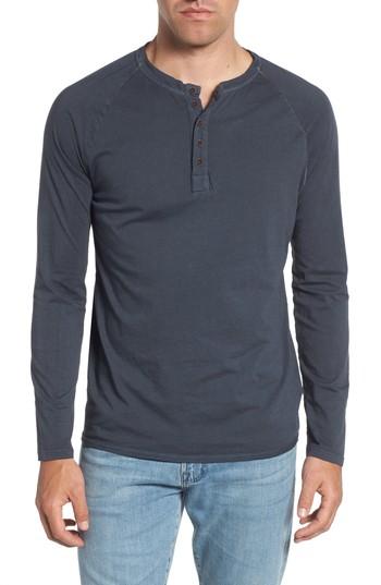 Men's M.singer Long Sleeve Henley, Size - Black