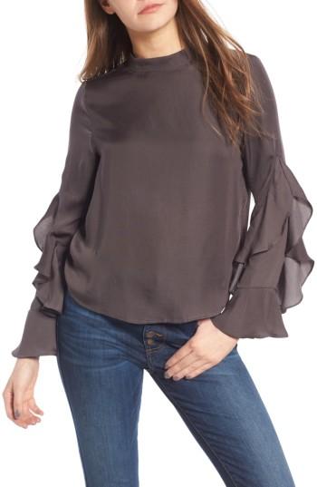 Women's Elodie Ruffle Sleeve Blouse - Grey