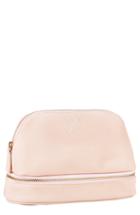 Cathy's Concepts Monogram Faux Leather Cosmetics Case, Size - Blush Pink X