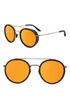 Men's Vuarnet Edge 52mm Round Sunglasses - Pure Brown Gold Flash