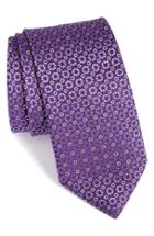Men's Eton Floral Medallion Silk Tie, Size - Purple