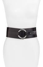 Women's Michael Michael Kors Woven Leather Belt - Black