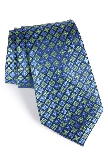 Men's Nordstrom Men's Shop Shamrock Silk Tie, Size - Green