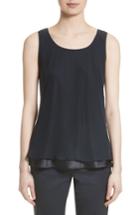 Women's Lafayette 148 New York Ryan Layered Silk Blouse - Blue