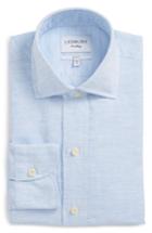 Men's Ledbury Edmunton Slim Fit Linen & Cotton Dress Shirt - Blue