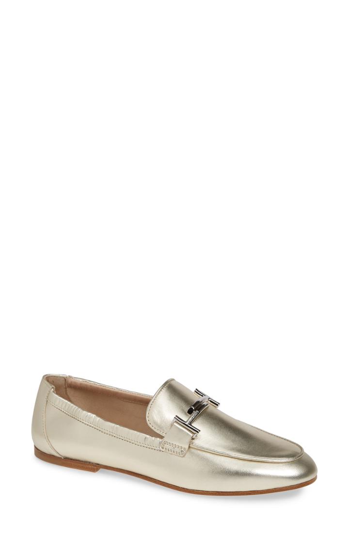 Women's Tod's Double T Loafer .5us / 35.5eu - Metallic
