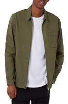 Men's Topman Zip Shirt Jacket - Green