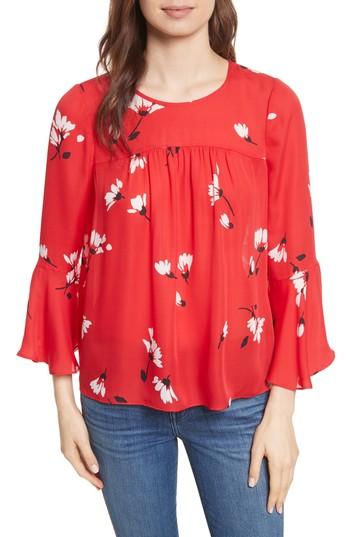 Women's Joie Awilda Bell Sleeve Silk Top - Red