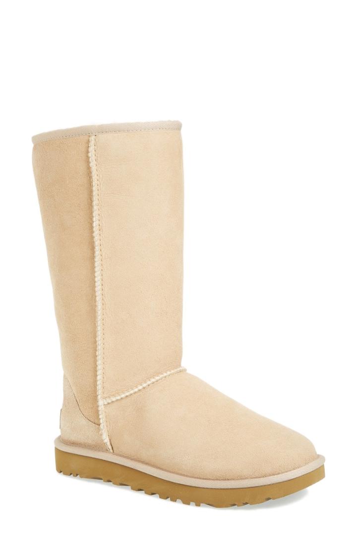 Women's Ugg 'classic Ii' Genuine Shearling Lined Boot, Size 6 M - Beige