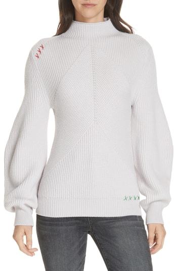 Women's Carven Puff Sleeve Merino Wool Sweater - Ivory