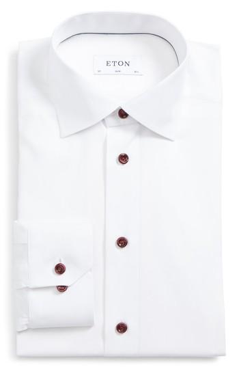 Men's Eton Slim Fit Solid Poplin Dress Shirt .5 - White