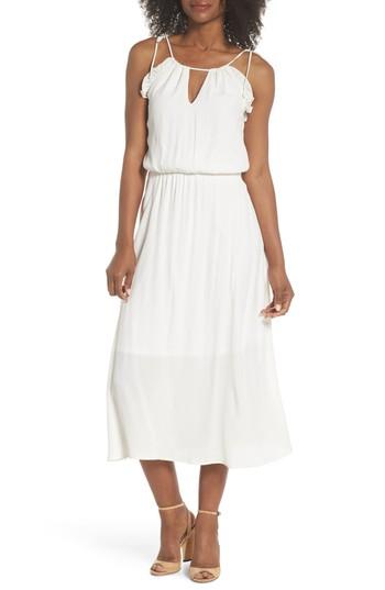Women's Fraiche By J Ruffle Midi Dress - White