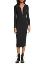 Women's T By Alexander Wang Lace-up Stretch Jersey Midi Dress