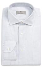 Men's Canali Regular Fit Check Dress Shirt - Beige