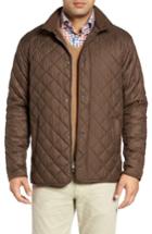 Men's Peter Millar Suffolk Quilted Water-resistant Car Coat - Brown