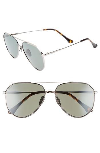 Women's Diff Dash 58mm Aviator Sunglasses - Gunmetal/ Green