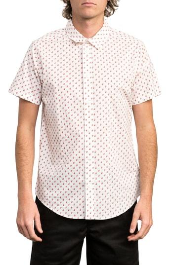 Men's Rvca Mini Paisley Woven Shirt - Ivory