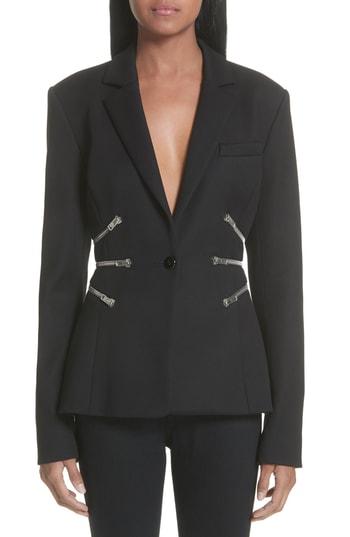 Women's Alexander Wang Zipper Waist Blazer - Black