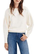 Women's Madewell Pleat Sleeve Sweatshirt - White