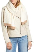 Women's Halogen Cable Knit Cashmere Scarf, Size - Beige