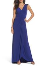 Petite Women's Adrianna Papell Jersey Gown P - Blue