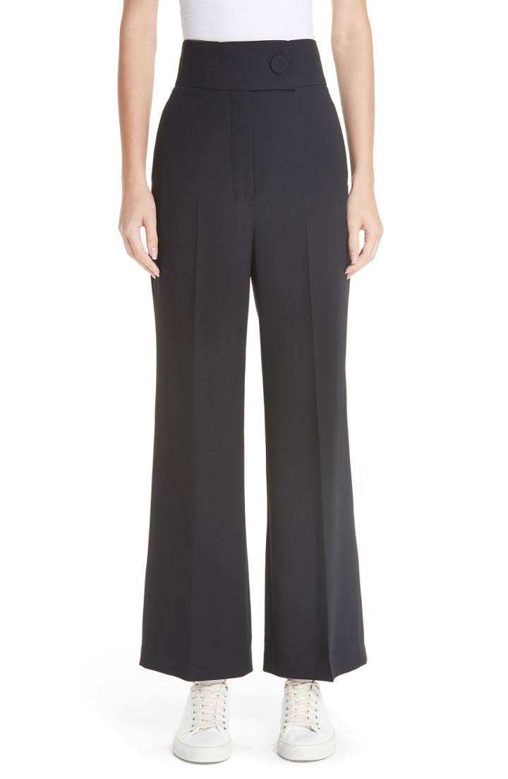 Women's Sara Battaglia Wide Waist Crop Flare Trousers Us / 36 It - Black