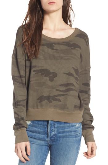 Women's Splendid Thermal Crop Top - Green