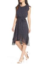 Women's 19 Cooper Polka Dot Ruffle Sleeve Chiffon Dress - Blue