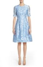 Women's Lela Rose Holly Flower Print Dress - Blue