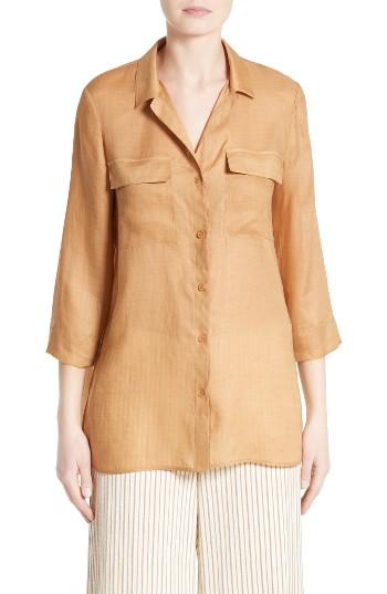 Women's Lafayette 148 New York Fran Ramie Blend Blouse