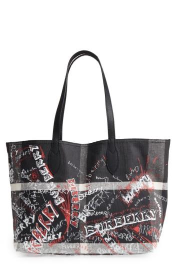 Burberry Sketchbook Mega Check Reversible Canvas Tote -