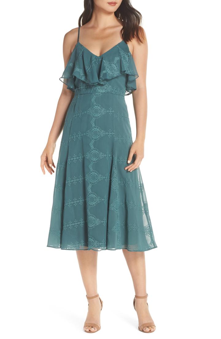 Women's Cooper St Fern Frill Midi Dress - Green