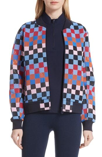 Women's Tory Sport Multicheck Bomber Jacket - Blue