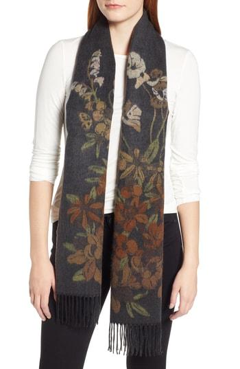 Women's Echo Floral Jacquard Scarf, Size - Grey