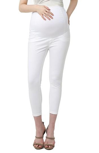 Women's Kimi And Kai Tia Cropped Denim Maternity Leggings - White