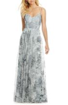 Women's After Six Tulle Column Gown - Grey