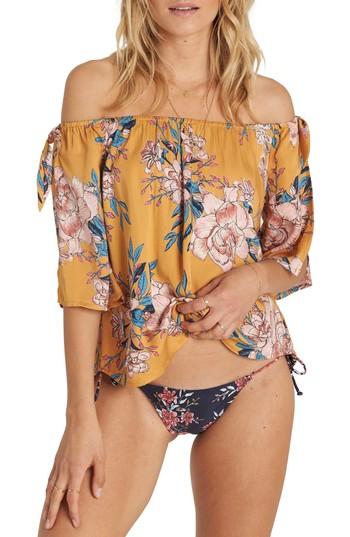 Women's Billabong Blues Baby Off The Shoulder Top - Yellow