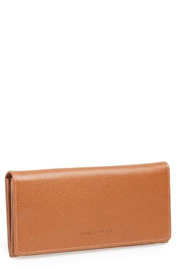 Women's Longchamp 'veau' Continental Wallet - Brown