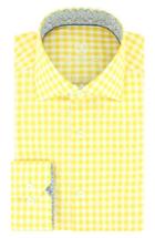 Men's Bugatchi Trim Fit Check Dress Shirt - Yellow