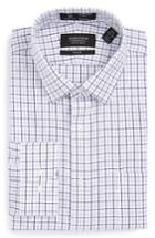 Men's Nordstrom Men's Shop Smartcare(tm) Trim Fit Check Dress Shirt - 34/35 - Purple