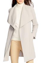 Women's Lauren Ralph Lauren Belted Drape Front Coat - Grey