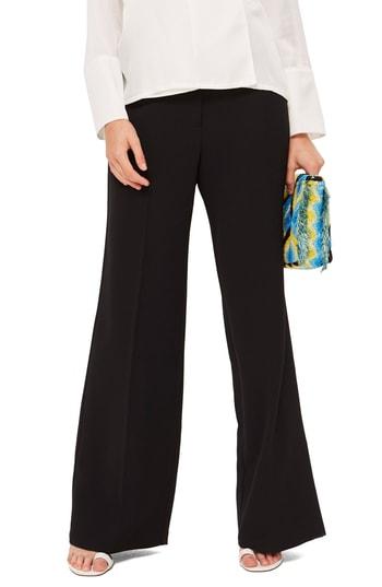 Women's Topshop Clean High-waist Wide Leg Trousers Us (fits Like 6-8) - Black