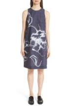 Women's Lafayette 148 New York Hana Print Chambray Dress, Size - Blue