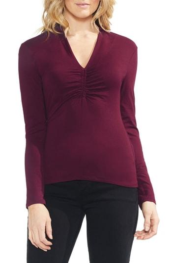 Women's Vince Camuto Ruched Detail Top, Size - Red